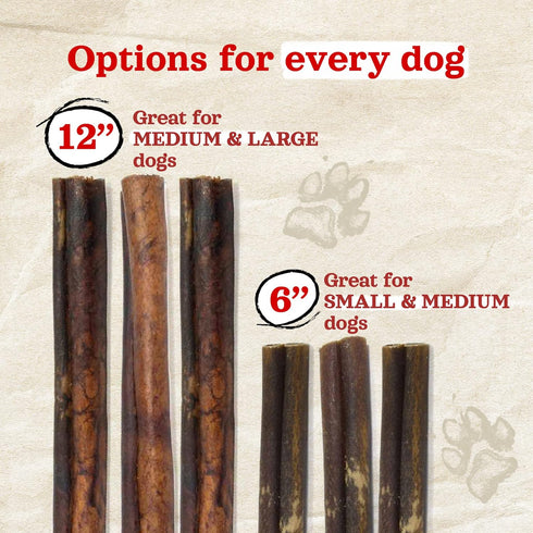 Natural Farm Peanut Butter Flavor Collagen Sticks for Dogs (12 Inch, 12 Pack) - Rawhide Alternative Chews with