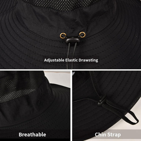 Sun Hats for Men and Women, Fishing Hat UPF 50+, Breathable Wide Brim Summer UV Protection