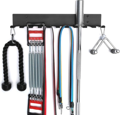Heavy Duty Multi-Purpose Gym Equipment Storage Rack, Resistance Bands Hanger, Barbell Rack for Exercise Accessories