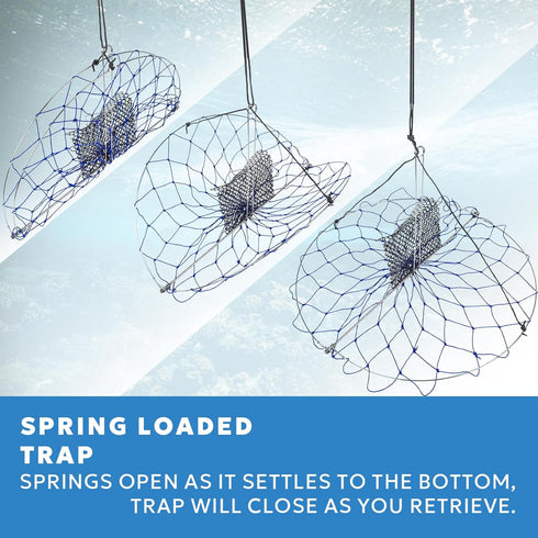 110' Castable Crab Traps with Orange Crab Rope and Stainless Steel Bait Pin