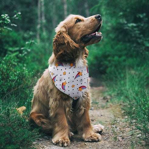 9 Pack Dog Bandanas, Washable Polyester Dog Bandana Bulk for Boy Girl, Stripe Pattern Pet Scarves