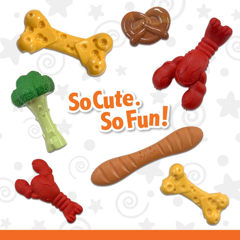 50 lbs, 3 Pack Nylabone Power Chew Toy Bundle, Cute Dog Toys for Aggressive Chewers, Filet Mignon, Cheese, and Bacon