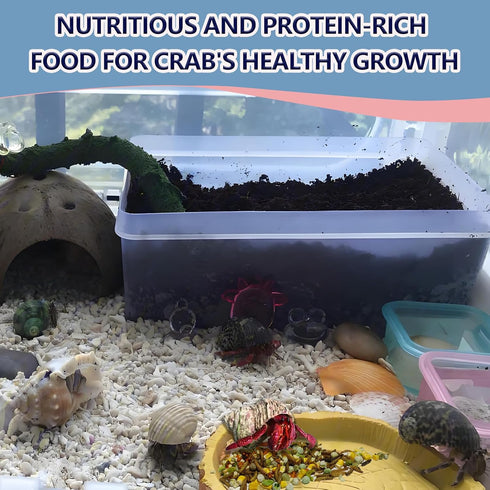 4 oz Hermit Crab Food, Buffet Blend Mix with Mealworms, Black Soldier Fly Larvae and vegetables, Buffet Blend