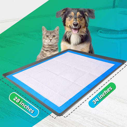 28 34 TidyFriend Dog Pee Pad Holder Tray Fits for x Wee Wee Pee Pads - Stable Grip, Raised Edges, Quick-Wipe Silicone
