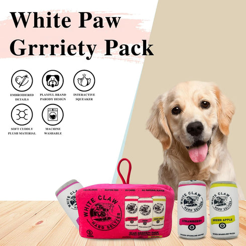 Puppy Plush Squeaky Hide-and-Seek Toy, Funny Imitation Wine Bottle Pattern, Three Miniature Toys and Activity House Combination Set Suitable for Small, Medium and Large Dog Birthday Gifts Rose