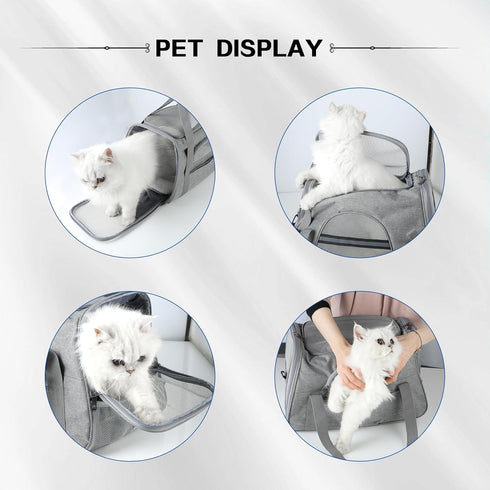17.0" 10.0" 11.0" FluffyDream Pet Travel Carrier Soft Sided Portable Bag for Cats, Small Dogs, Kittens or Puppies