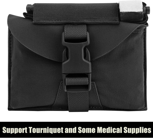 Tactical Molle Pouch Small IFAK Medical Pouches with Top Tourniquet Holder First Aid EDC Bag for Duty Belt and Vest