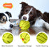 LaRoo Durable Natural Rubber Squeaky Dog Ball Toy, Teeth Cleaning Chew Toy for Medium and Large Dogs (9CM Green)