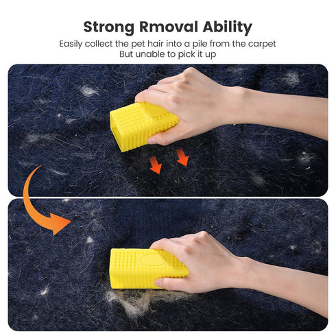 2-Pack Pet Dog Cat Hair Remover for Cars, Furniture, Carpet, Block Roller, Hollow Rubber Cleaner Brush