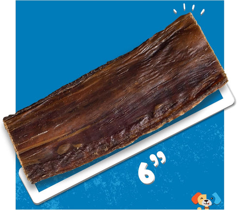 (25 Pack) 6" Jack&Pup Beef Jerky for Dogs Esophagus Dog Treats, Beef Gullet Sticks for Dogs, Long Lasting Dog Chews