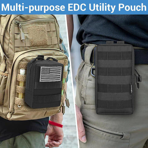FUNANASUN 2 Pack Tactical Molle Pouches, Compact Water-Resistant EDC Pouch, Small Molle Bag
