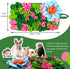 Small Animals Foraging Mat Cute Rabbit Feeding Mat with Fun Design, Slow Eat Durable Fleece Pad for Rabbits, Hamsters