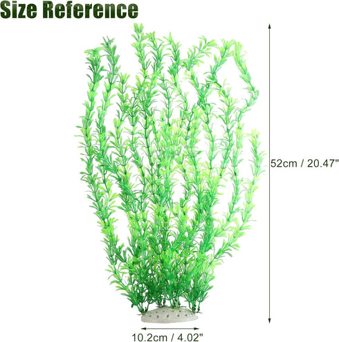 Large Plastic Aquarium Plants, Tall 20.47" Green Decor, Big Aquarium Plants for Fish Tanks (2pcs)
