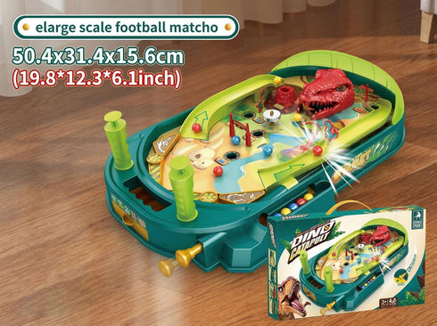 3-14 Dinosaur Pinball Machine for Kids - DIY Tabletop Arcade Game with Scoring, Multi-Track Dynamic Play, Prehistoric