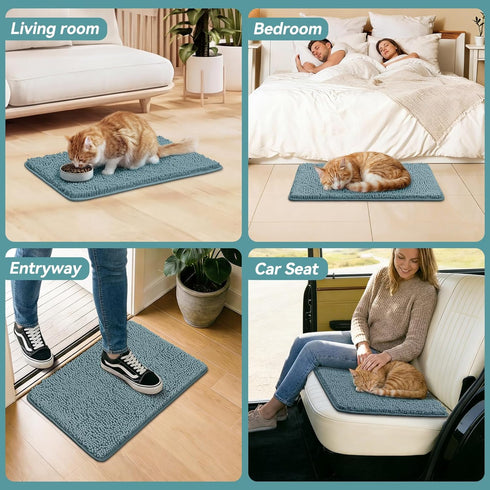 24"*17" Bcoimo Super Absorbent Cat Door Mat, Anti Slip Mat for Muddy Paws, Pet Rugs for Dirty Paws Washable that