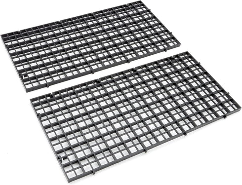 ALEGI Aquarium Plastic Grid Divider Tray, Egg Crate Isolate Board for Fish Tank Bottom (Black 2 Pcs)