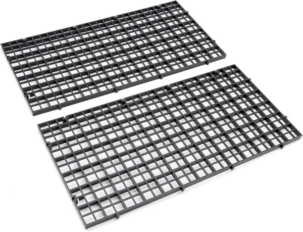 ALEGI Aquarium Plastic Grid Divider Tray, Egg Crate Isolate Board for Fish Tank Bottom (Black 2 Pcs)