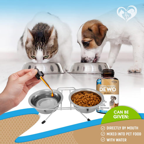 Natural Broad Spectrum Treatment for Cats & Dogs, Herbal Medicine to Remove Parasites & Toxins, Probiotic Drops