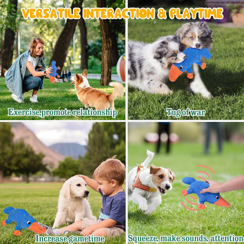 Vitscan Squeaky Dog Toys for Large Breeds, Tough Plush Stuffed Platypus, Interactive Chew Toy for Small Dogs