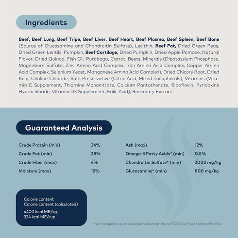 ZIWI Peak Steam & Dried Dog Food - Grass-fed Beef w/Pumpkin - High Protein, Low Carb for Digestive Health (28.8 oz)
