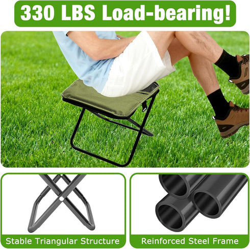 JELUTRIC 350 LB,Backpack Portable Ultralight Collapsible Camping Stool,Stool Folding Chair,Lightweight Handy Fishing
