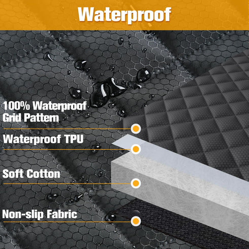 LIFTGO Waterproof Dog Car Seat Cover - Scratchproof Bench Cover for Back Seat, Universal Fit for Cars/Trucks/SUVs
