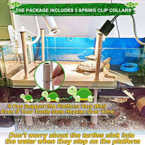 Small Floating Basking Platform for Aquatic Turtles, Decorative Aquarium Dock with Ramp Ladder
