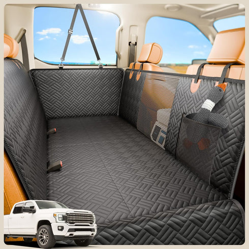 PROZAR 400lbs, Hammock Dog Car Seat Cover for Back Seat, Hard Bottom Back Seat Extender for Dogs - Supports Back Seat