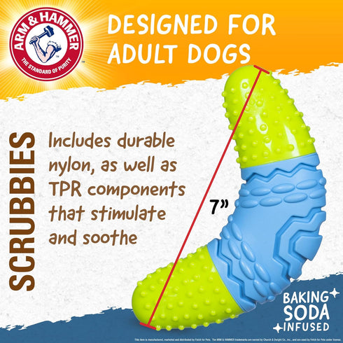 Arm & Hammer for Pets Boomerang Chew Toy, Durable Baking Soda Infused Teething Toy for Adult Dogs, Interactive