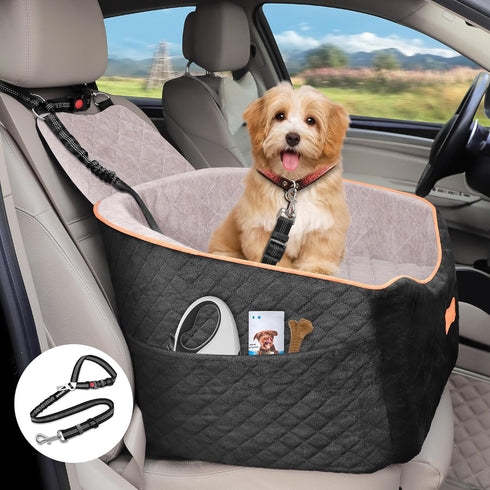 35lbs COCASES Dog Car Seats for Small Medium Dogs, Dog Booster Car Seat, Detachable and Washable Carseat Pet Bed