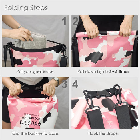 Waterproof Dry Bag Backpack, 5L/10L/20L/30L/40L, Roll Top Floating Storage Bags for Kayaking, Boating, Swimming, Hiking
