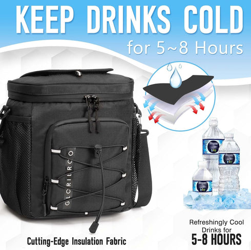 Golf Cart Cooler Bag - Insulated 12-Can Leakproof Soft Cooler with Multi-Pockets