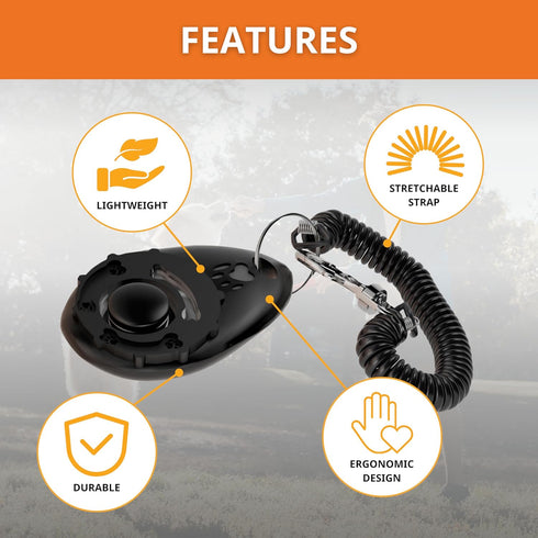 Dog Training Clicker, Pet Training Tool with Wrist Strap for Dogs, Cats, and Puppies