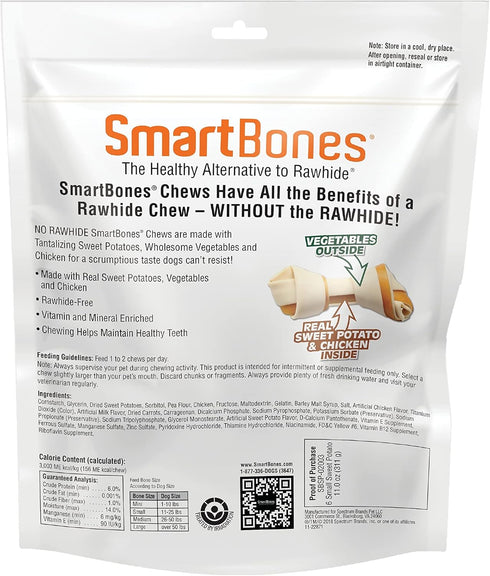 SmartBones Sweet Potato Dog Chews, Rawhide-Free Dog Chews Made With Real Meat and Vegetables, 6 Small
