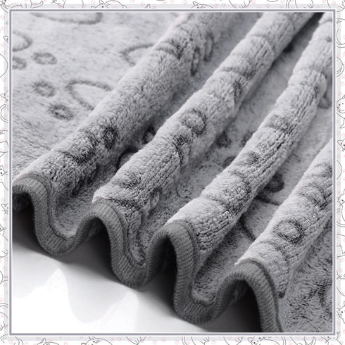 12 Pieces Pet Blanket, Soft Fleece Dog Fluffy Warm Felt Throw with Cute Paw Print for Puppy Kitten Sleep Mat (Gray, 23