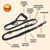 Shock Absorbing Tactical Bungee Dog Leash 4-7 ft. for Large Dogs with Seatbelt Buckle and Comfortable Padded Handle,