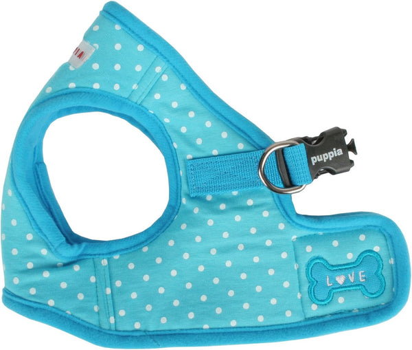 Puppia Dotty Step-in Vest Dog Harness, No Pull No Choke Easy Wear Training for Small Dog (Small, Sky Blue)