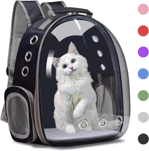 Henkelion Backpack Carrier for Small Medium Dogs Cats, Space Capsule Pet Carrier, Airline Approved, Black