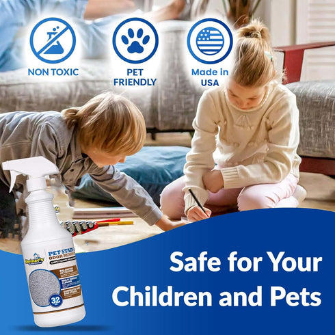 (32 oz) Sheiner's Pet Stain Remover & Pet Odor Eliminator, Advanced Cleaning Bio-Enzyme Cleaner Solution for Carpets