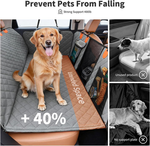 3 400lbs, HOTEAGLE Dog Car Seat Cover with Separate Hard Bottom Plates, Ideal for Car/SUV/Small Trucks, Car Seat Covers