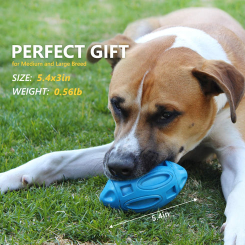 EASTBLUE Squeaky Dog Toys for Aggressive Chewers, Rubber Puppy Chew Ball with Squeaker, Durable Pet Toy