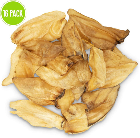 Pet Craft Supply Grass Fed Water Buffalo Ear 16 Count | Pack of 1, Long Lasting Dog Chew and Treat for Puppies