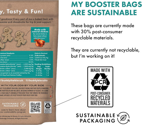 Buddy Biscuits Boosters, 5 oz. Bag of Hip and Joint Soft Chews Dog Treats with Natural Chicken