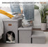Dog Stairs for High Beds, Folding Pet Stairs with Storage, 3 Steps for Small Medium Dogs, Smok Grey, Holds 200 lbs