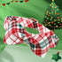 Dog Collar, Christmas Plaid Pet Collar Bow, Holiday Adjustable Collar for Medium Dogs