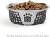 PetRageous Fiji Stainless Steel Non-Slip Dog Bowl 3.75-Cup Capacity, Light Grey and Black