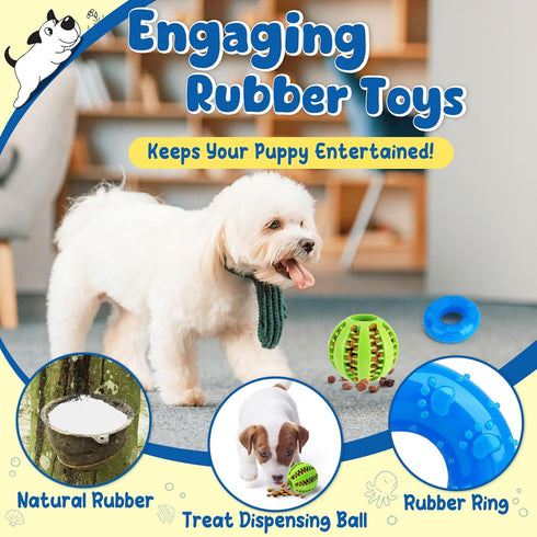 9-Pack KIPRITII Interactive Puppy Dog Toys for Small Dogs No-Stuffing Squeaky Octopus-Shaped Toy, Cute Plush & Engaging