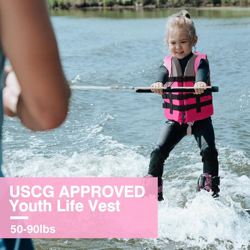 Leader Accessories Youth USCG Approved Life Jacket Vest for Boating