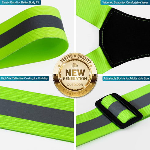 LED Reflective Vest Safety Gear, Light Up High Visibility Running Vest for Night Walking, Cycling