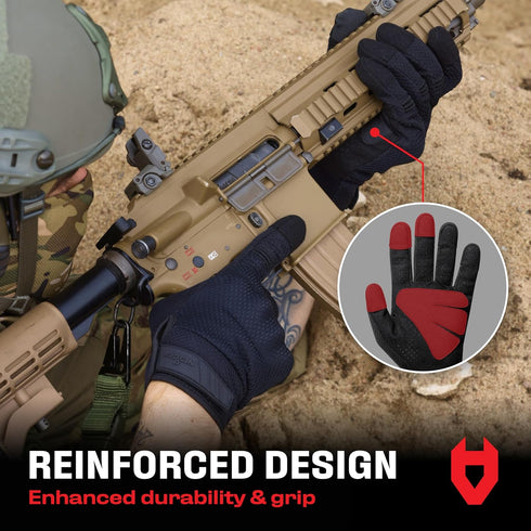 NoCry Tactical Gloves for Men - Comfortable Knuckle Guards, Durable with Reinforced Palm, Touchscreen Fingers